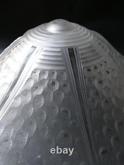 Grande vasque Muller Frères décor étoile verre pressé Art Déco pour lustre lampe