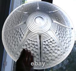 Grande vasque Muller Frères décor étoile verre pressé Art Déco pour lustre lampe