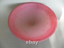 Grande vasque en pâte de verre signée Schneider art déco Nancy luminaire rose