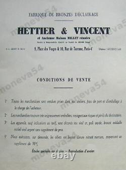 Hettier & Vincent Lampe Art Déco En Fer Forgé Et Tulipe En Verre Pressé 1930