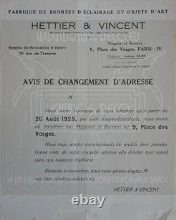 Hettier & Vincent/schneider Lustre Art Déco Bronze Vieil Argent Et Pte De Verre
