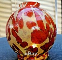 Joli vase art-déco forme boule signé Degué début 20 ème