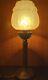 Lampe Colonne Et Lyre Art Deco Nouveau 1920 30 Verre De Clichy Cuivre Vintage