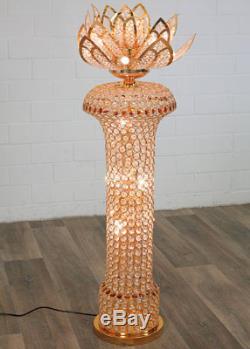 LAMPE PALMIER 130cm STYLE ART DECO EN LAITON ET VERRE LAMPADAIRE
