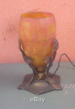 LAMPE VEILLEUSE DAUM NANCY pâte de verre Art Nouveau / Déco