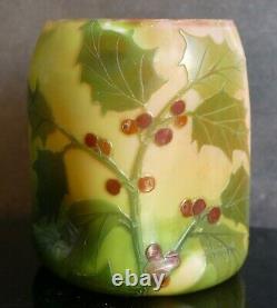 LEGRAS vase pâte de verre multicouche art Nouveau / déco gravé acide Era Gallé