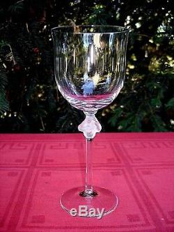 Lalique Roxane Tall Wine Glasses Weingläser Verres A Vin Cristal Taillé Art Deco