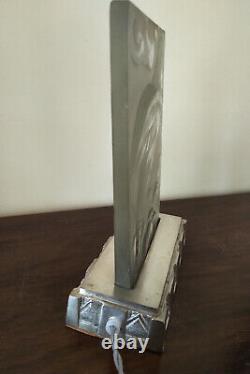 Lampe ART DECO plaque verre moulé pressé 1930 DLG Lalique Sabino Etling paire po