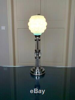 Lampe Art Déco en métal et verre Globe Luminaire Moderniste