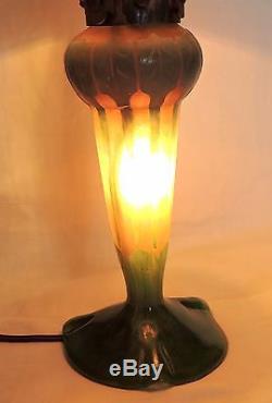 Lampe Champignon Art Deco Le Verre Francais Signature Au Berlingot Parfait Etat