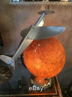 Lampe Mappemonde Art Deco Aviation Chasseur WW2
