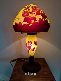 Lampe TIP SCHNEIDER Art Déco FLEURS pâte verre signée Art Nouveau? PETIT PRIX