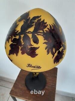 Lampe TIP SCHNEIDER Art Déco FLEURS pâte verre signée Art Nouveau? PETIT PRIX