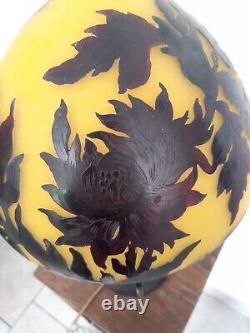 Lampe TIP SCHNEIDER Art Déco FLEURS pâte verre signée Art Nouveau? PETIT PRIX