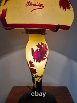 Lampe TIP SCHNEIDER Art Déco FLEURS pâte verre signée Art Nouveau? PETIT PRIX