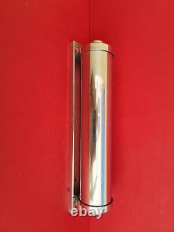 Lampe art deco 1930 Déflecteur et pied métal chromé Tube en verre dépoli 32 cms