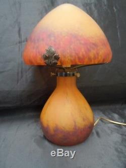 Lampe champignon pâte verre La Rochère lampe style art deco
