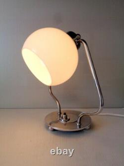 Lampe de Table Art Déco Chrome Moderniste Bauhaus Adnet Egon Hillebrand