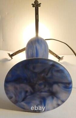 Lampe pâte de verre champignon style art déco vintage sans l'abat jour