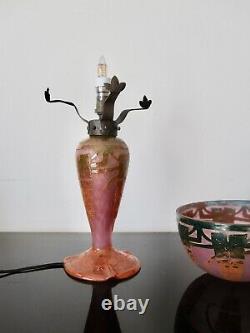 Le Verre Français Charles Schneider rare lampe Art Déco. Pate de verre charder