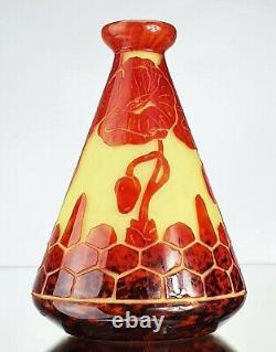 Le Verre Français Sublime Vase Pavots Charles Schneider Verre Gravé ART Déco