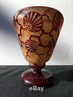 Le Verre Français Vase Épinettes 1924/1927 Art Déco gallé daum schneider