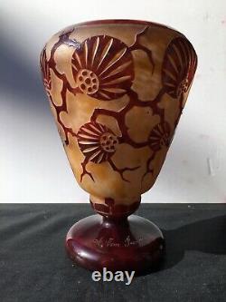 Le Verre Français Vase Épinettes 1924/1927 Art Déco gallé daum schneider