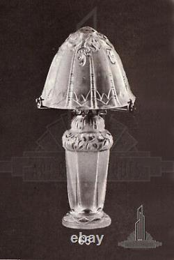 Lorrain Davesn Lampe Champignon Art Déco En Verre Moulé Pressé 1930