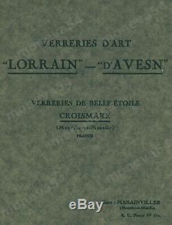 Lorrain Nancy Lustre Art Déco A Plaques Catalogué En Verre Pressé 1930
