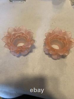 Lot De Deux tulipes En pâte de verre Rose 18 Pétales S