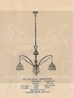 Lustre En Cuivre Poli Style Anglais De La Generale Electric Company (1905-1913)