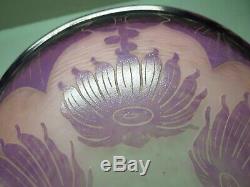 Lustre vasque coupe art deco en pate de verre degage a l acide le verre francais