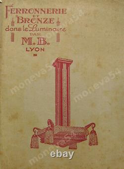MB Lyon Et Sonover Lampe Art Déco En Fer Nickelé Et Obus En Verre Pressé 1930