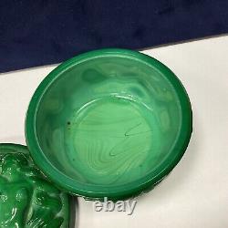 Magnifique Boite En Verre Malachite Et Jade Art Déco CURT SCHLEVOGT