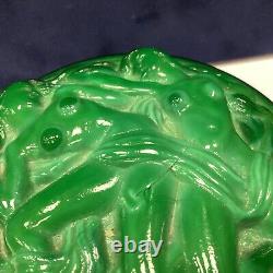 Magnifique Boite En Verre Malachite Et Jade Art Déco CURT SCHLEVOGT