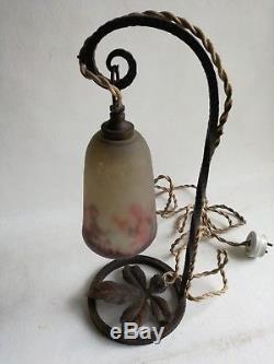 Muller Frères Lunéville Lampe Fer Forge Pte De Verre Art Déco Art Nouveau