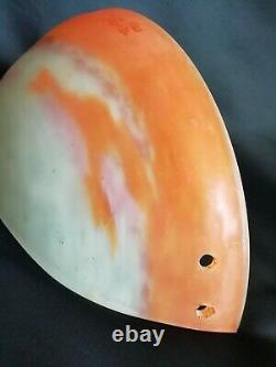 Muller Frères / Rare demi-vasque en pâte de verre marmoréenne orange / Art Déco