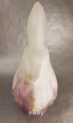 Muller Fres Luneville Superbe Tulipe Coeur De Marie En Verre Nuage Lampe