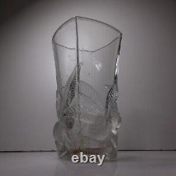 N23.157 vase cristal art déco 1930 France fleur verre bureau transparent
