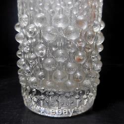 N23.562 vase cristal verre fait main art déco France cylindre blanc opaque