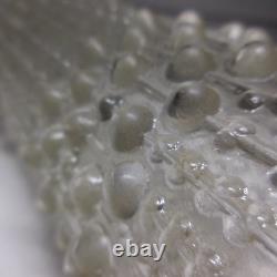 N23.562 vase cristal verre fait main art déco France cylindre blanc opaque