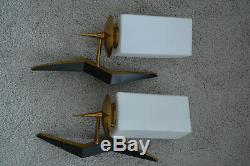 Paire de lampes appliques art deco design 40.60's deco loft Vintage lamp sconce