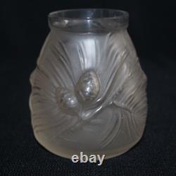 Petit vase Art déco en verre signé Etling France, Edmond Etling Hauteur 9.5 cm