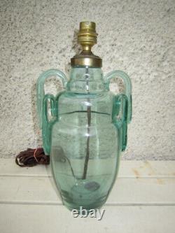 Pied De Lampe En Verre Souffle Epoque Art Deco