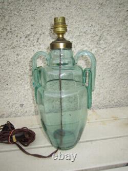 Pied De Lampe En Verre Souffle Epoque Art Deco