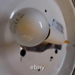 Plafonnier éclairage circulaire verre opalin métal électrique vintage déco N6860