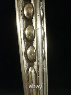 Puel-detot & Muller Frères Lampe Art Déco Bronze Nickelé & Obus Pte De Verre