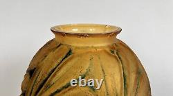 Rare 2 Vase Art Déco Pate Verre Etling D'avesn Verlys No Daum Lalique Old Glass