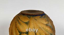 Rare 2 Vase Art Déco Pate Verre Etling D'avesn Verlys No Daum Lalique Old Glass