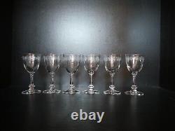 Rare 6 verres à vin en cristal Art déco Nouveau Gavé fleur Saint ST Louis